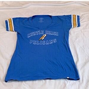 '47 Brand Women's Myrtle Beach Pelicans T-Shirt Blue XL Embroidered Logo MiLB